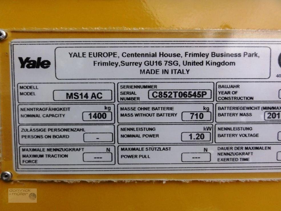 Gabelstapler van het type Yale MS 14 IL, Gebrauchtmaschine in Friedrichsdorf (Foto 9)