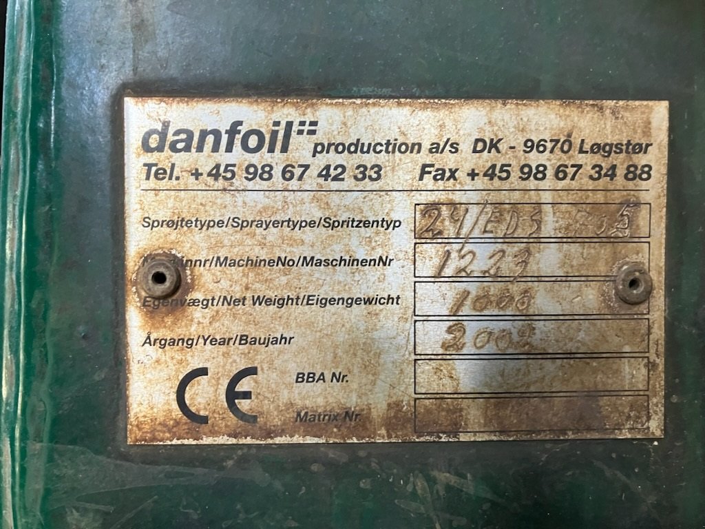 Gebläsespritze del tipo Danfoil 24M 850L, Gebrauchtmaschine In Aabenraa (Immagine 4)