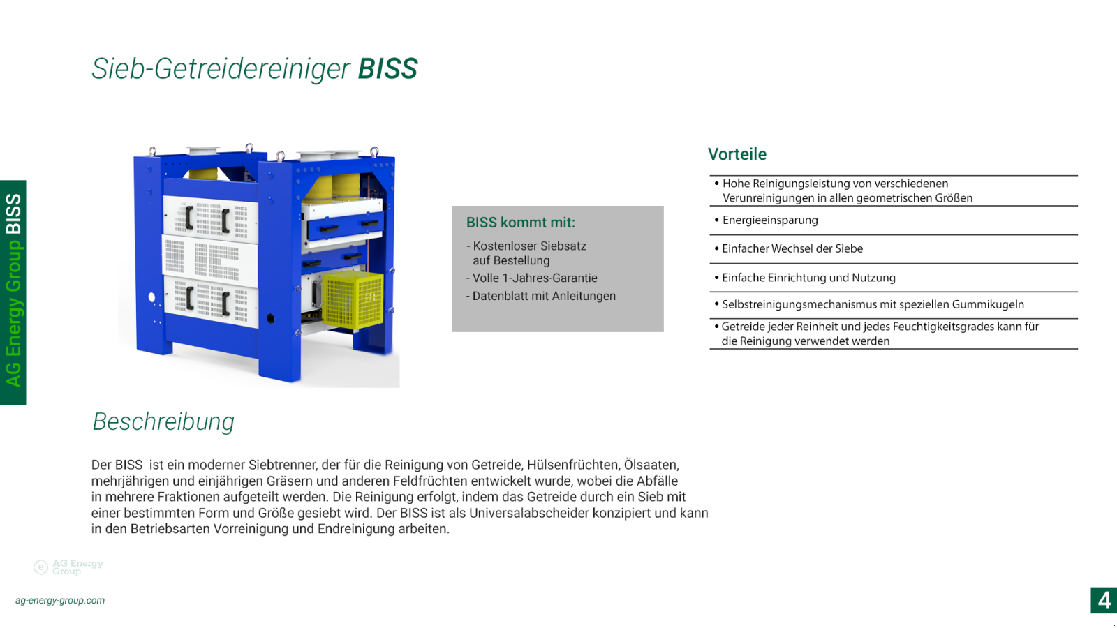 Getreidereinigung a típus Ag Enegry Group ✅ Getreidereiniger BISS 12 t/h, Neumaschine ekkor: Wernberg-Köblitz (Kép 8)