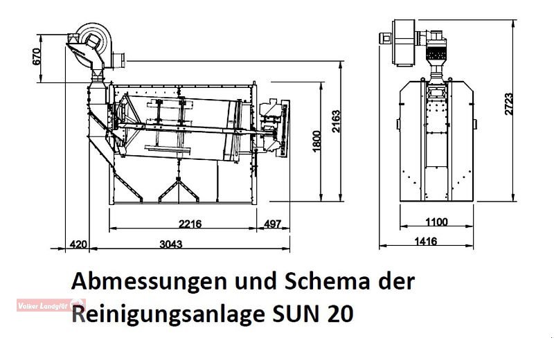 Getreidereinigung des Typs Unia Unia SUN 40 Trommelsiebreiniger 40 to/h, 7,5m³ Siebfläche, Neumaschine in Ostheim/Rhön (Bild 15)