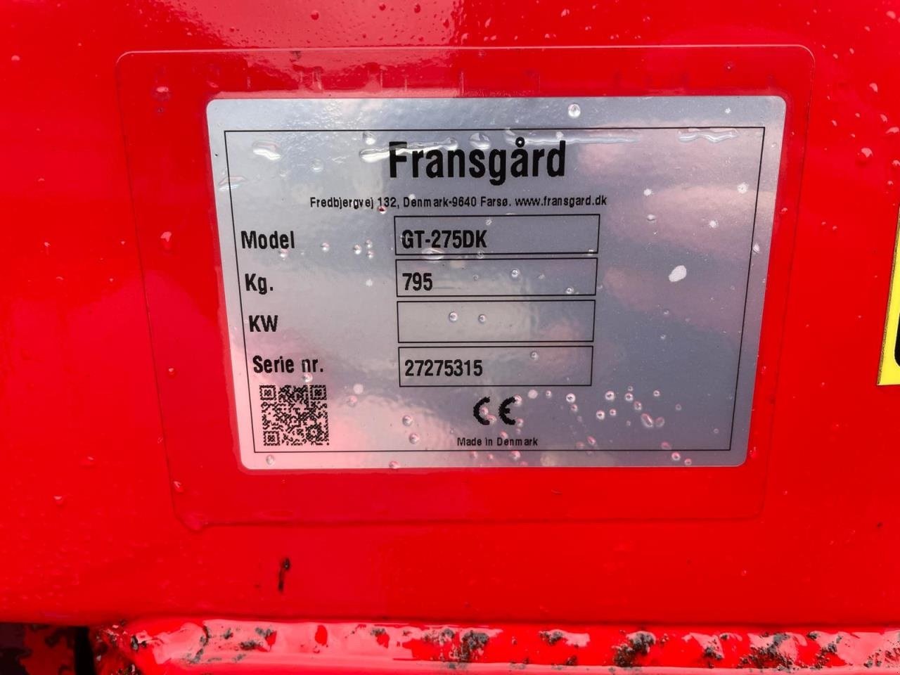 Grader du type Fransgard GT-275 DK DOZERBLAD, Gebrauchtmaschine en Middelfart (Photo 4)