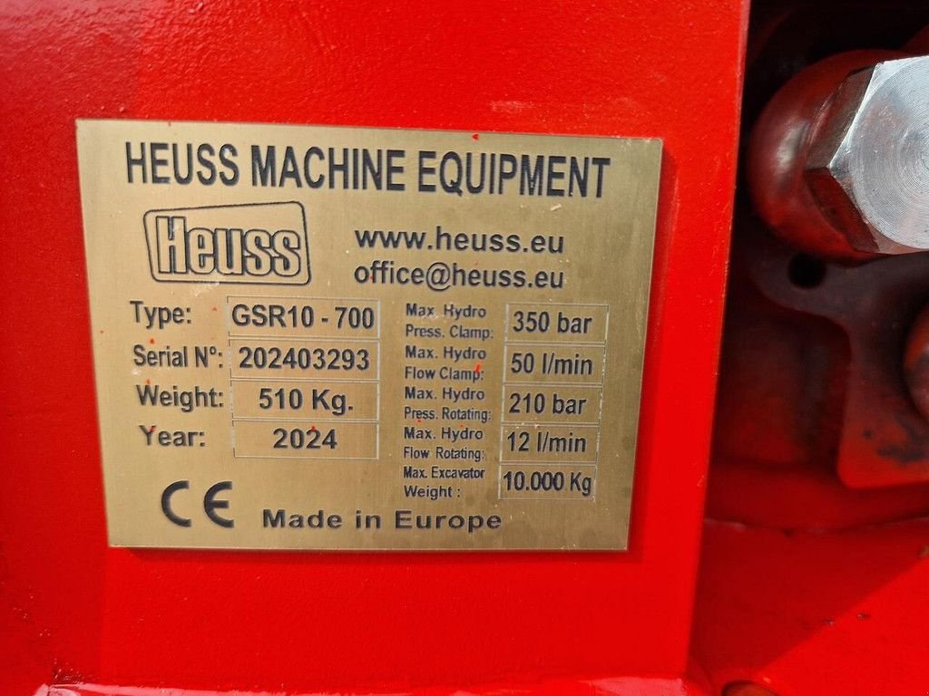 Greifer типа Sonstige Heuss CW10 GSR10 700, Neumaschine в Goudriaan (Фотография 8)