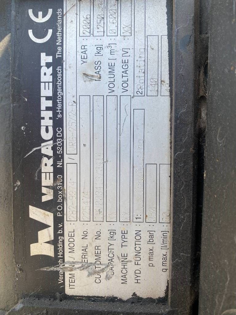 Greifer typu Sonstige Verachterd VRG 25, Gebrauchtmaschine v Roosendaal (Obrázek 5)