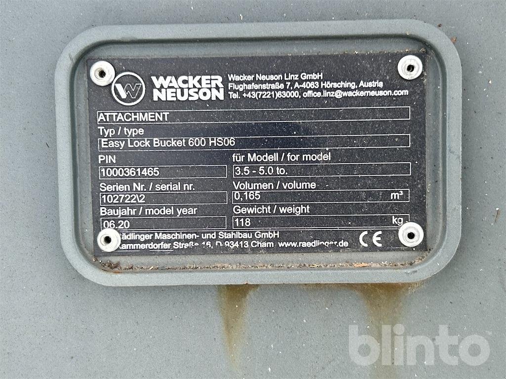 Greifer za tip Wacker Neuson Easy Lock Bucket 600 HS06, Gebrauchtmaschine u Düsseldorf (Slika 6)