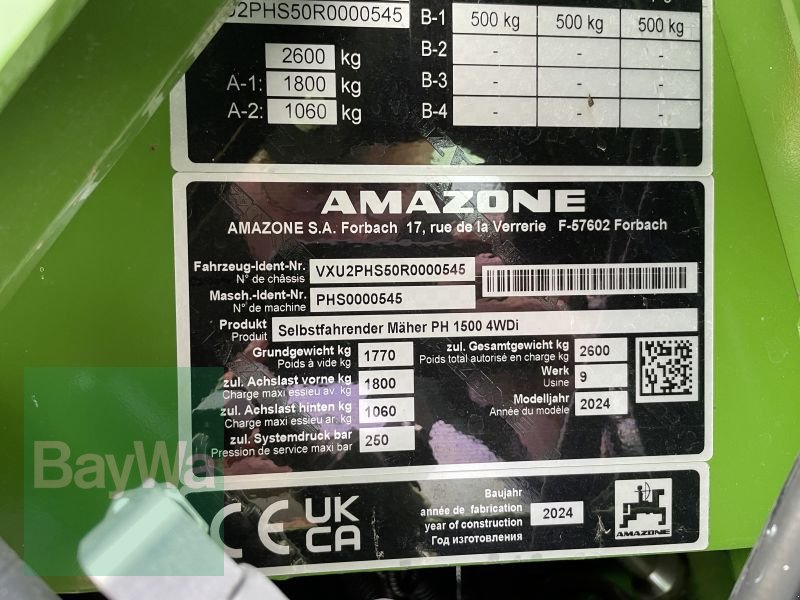 Großflächenmäher typu Amazone PROFIHOPPER SMARTLINE PH 1500, Neumaschine w Brackenheim (Zdjęcie 5)