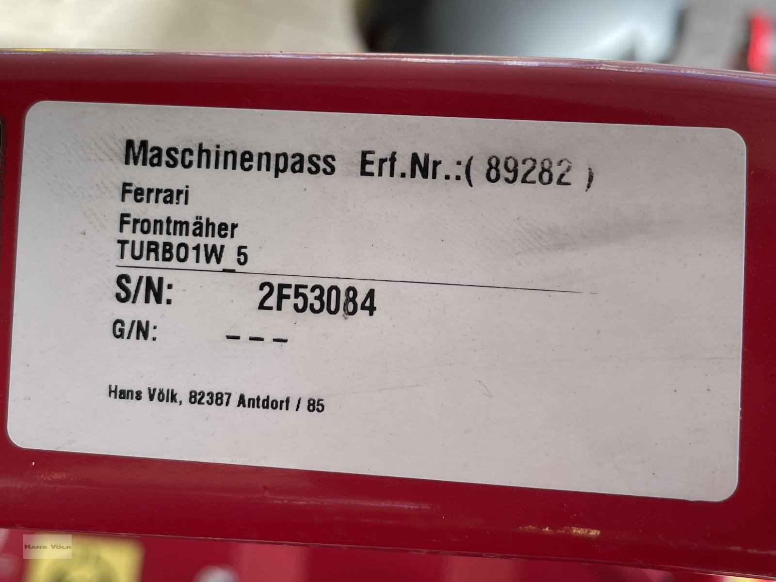 Großflächenmäher des Typs Ferrari Turbo 1 W, Neumaschine in Eggenfelden (Bild 15)