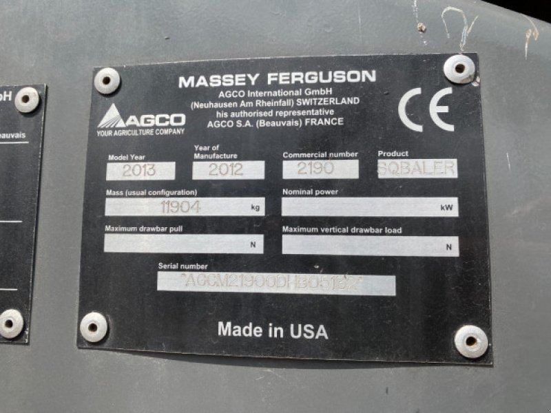 Großpackenpresse типа Massey Ferguson 2190, Gebrauchtmaschine в Hemmet (Фотография 4)