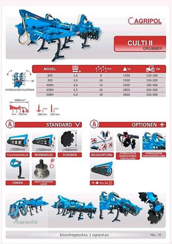 Grubber des Typs Agripol CULTI II 260 Mulchsaatgrubber Grubber 2.6m, Neumaschine in Gronau (Bild 10)