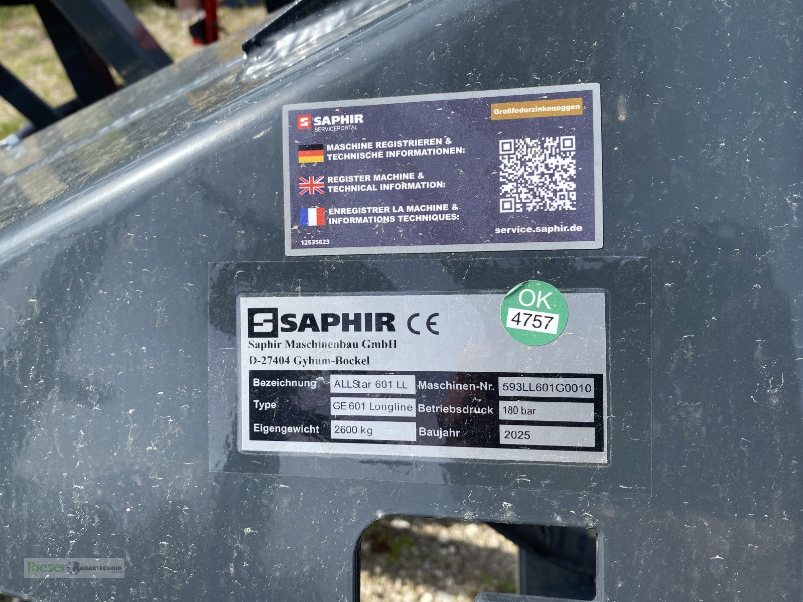 Grubber typu Saphir AllStar 601 Longline, 45Herkuleszinken + Gänsefußscharen, Neumaschine v Nördlingen (Obrázek 5)