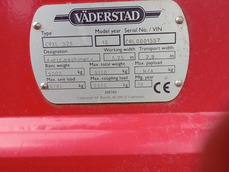 Grubber typu Väderstad CR525XL, Gebrauchtmaschine v Nitra (Obrázok 1)