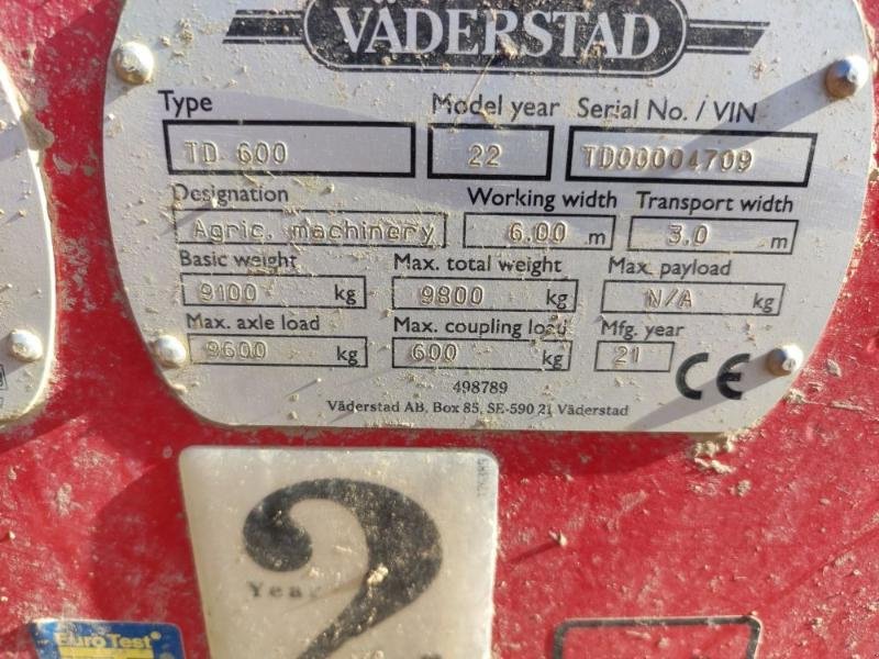 Grubber typu Väderstad TD600, Gebrauchtmaschine v ANTIGNY (Obrázek 2)