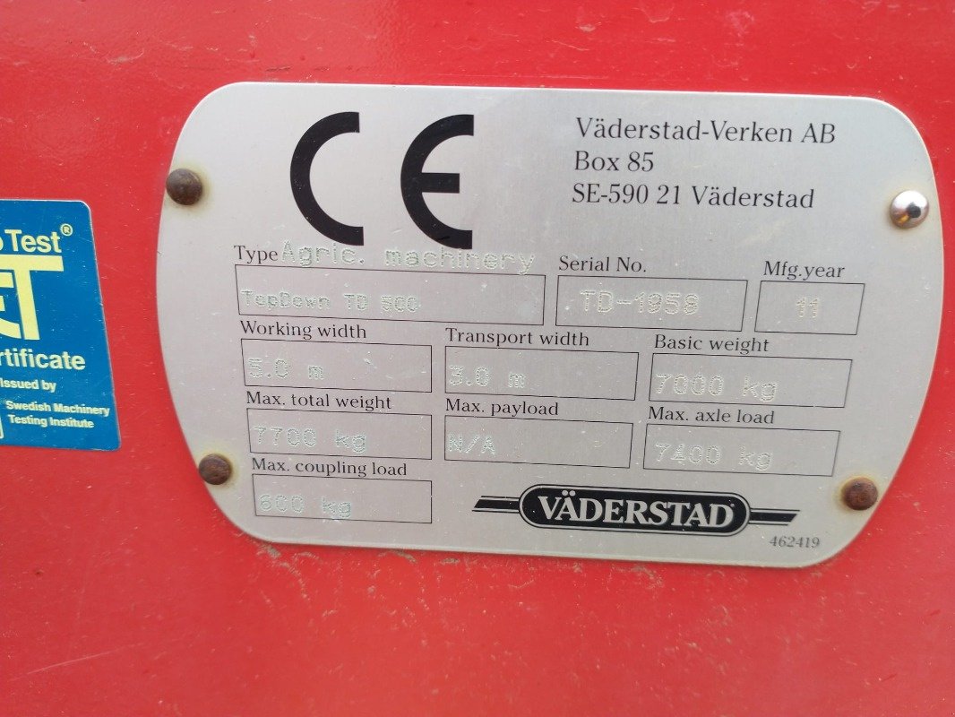 Grubber typu Väderstad TopDown TD 500, Gebrauchtmaschine v Plau am See / OT Klebe (Obrázek 18)