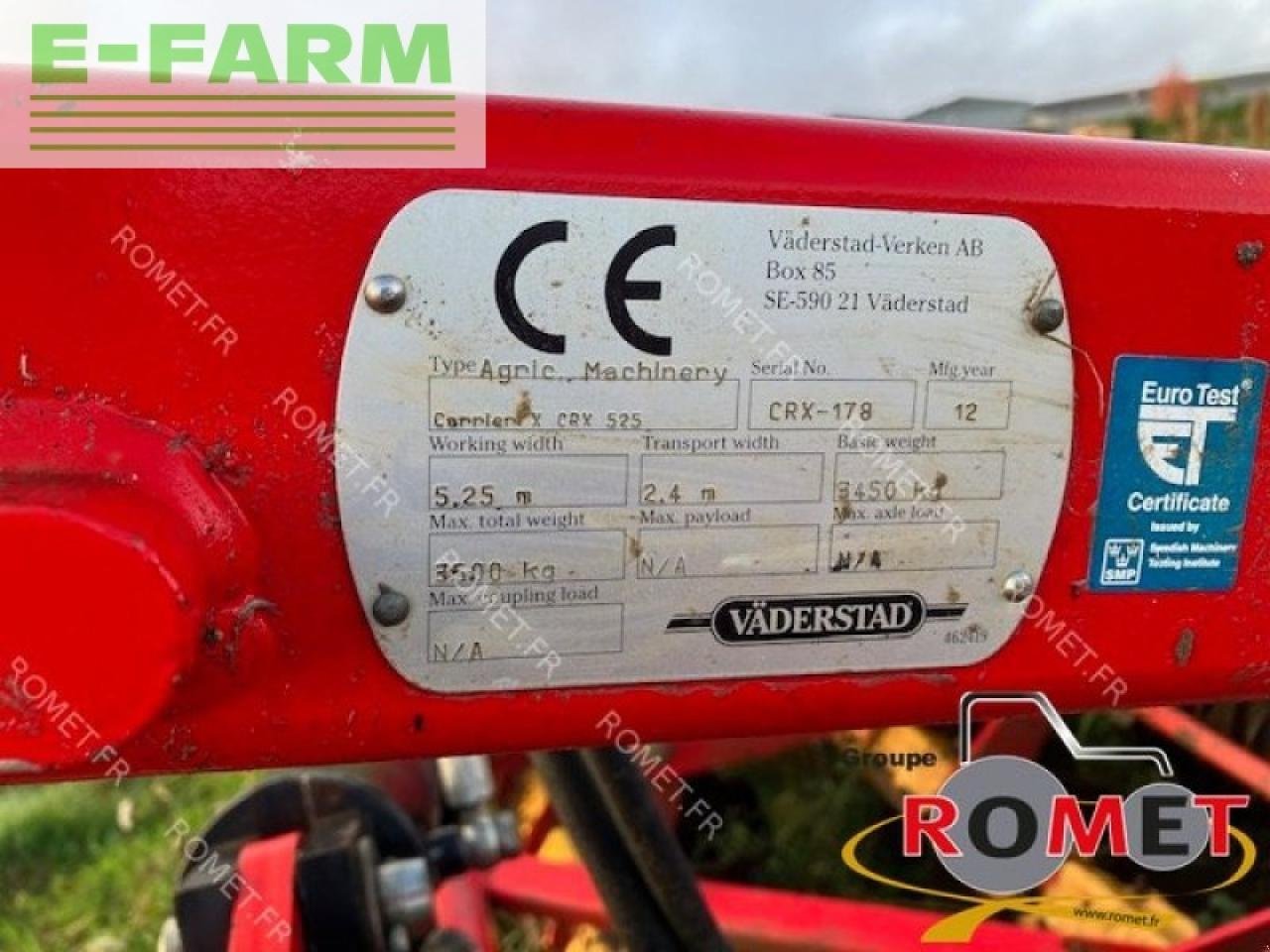 Grubber του τύπου Väderstad x 525, Gebrauchtmaschine σε GENNES-SUR-GLAIZE (Φωτογραφία 5)