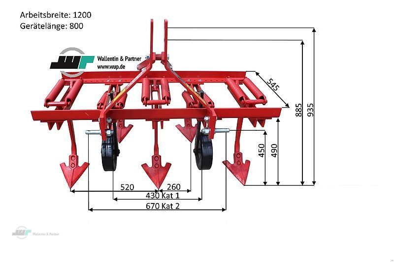 Grubber typu Wallentin & Partner Grubber 1,20m   Flügelschargrubber   Grubber   Kleintraktor ab 25 PS, Neumaschine w Wesenberg (Zdjęcie 4)