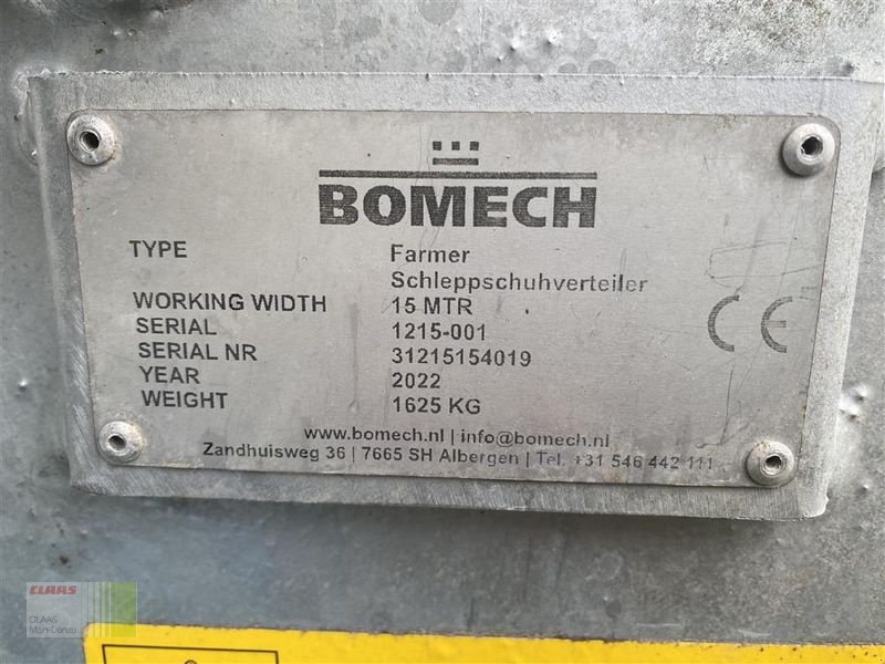 Gülleverteiltechnik des Typs Bomech ANBAUGERÄT BOMECH FARMER 15, Vorführmaschine in Vohburg (Bild 9)