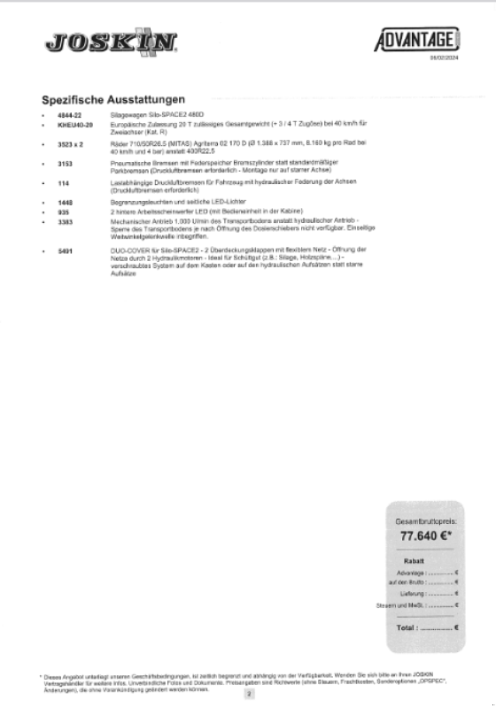 Häcksel Transportwagen typu Joskin Silospace 480D, Gebrauchtmaschine v Marktbreit (Obrázek 3)