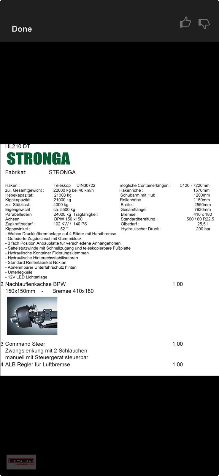 Hakenwagen typu Stronga HL2100T, Gebrauchtmaschine v Wlpertskirchen (Obrázek 11)