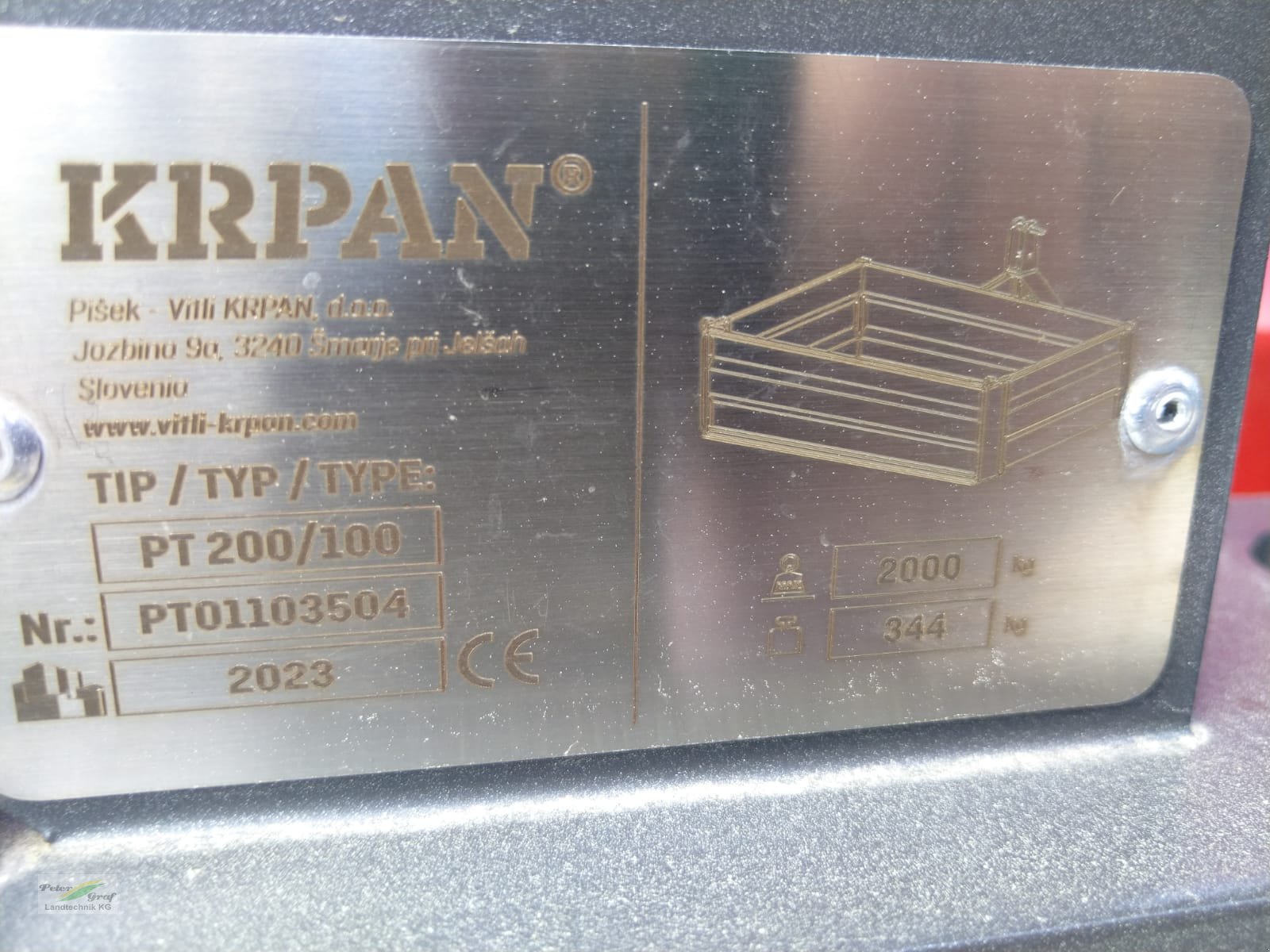 Heckcontainer des Typs Krpan Hydraulische Heckkippschaufel PT200/100, Neumaschine in Pegnitz-Bronn (Bild 3)