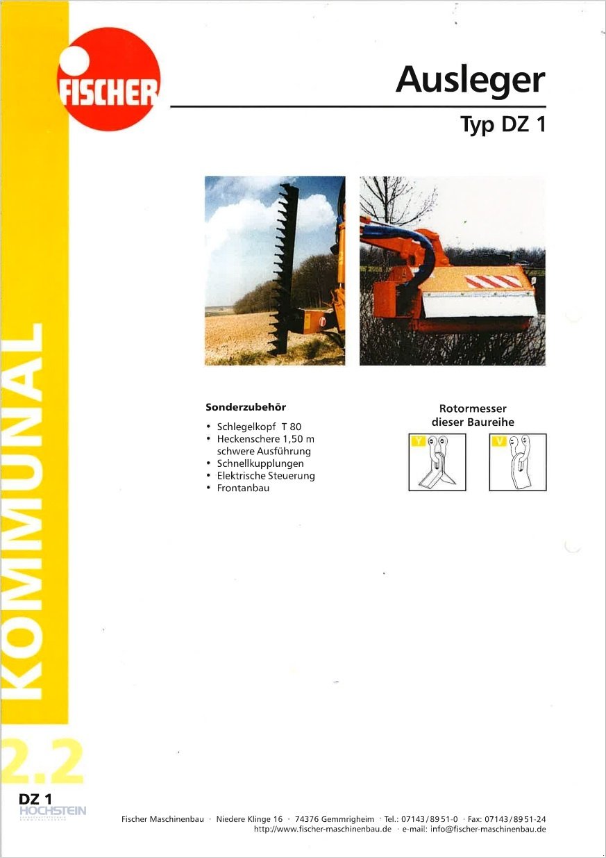 Heckenschere typu Fischer DZ1.35, Gebrauchtmaschine v Heidelberg - Rohrbach Süd (Obrázek 8)