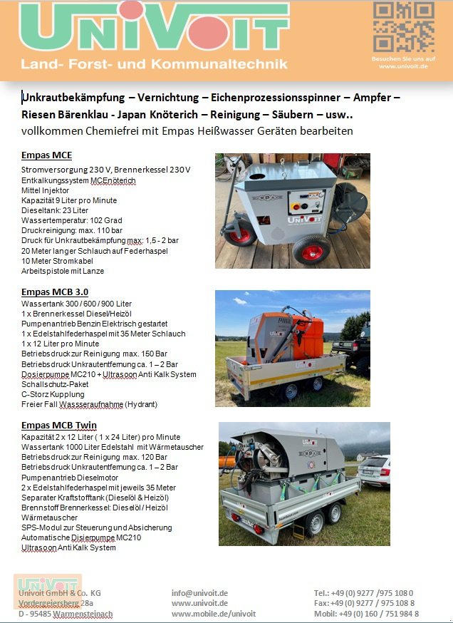 Heißwassergerät типа Empas MCB Twin Unkrautbekämpfung - Eichenprozessionsspinner - Ampfer - Riesen Bärenklau - Japan Knöterich - Chemiefrei, Gebrauchtmaschine в Warmensteinach (Фотография 3)