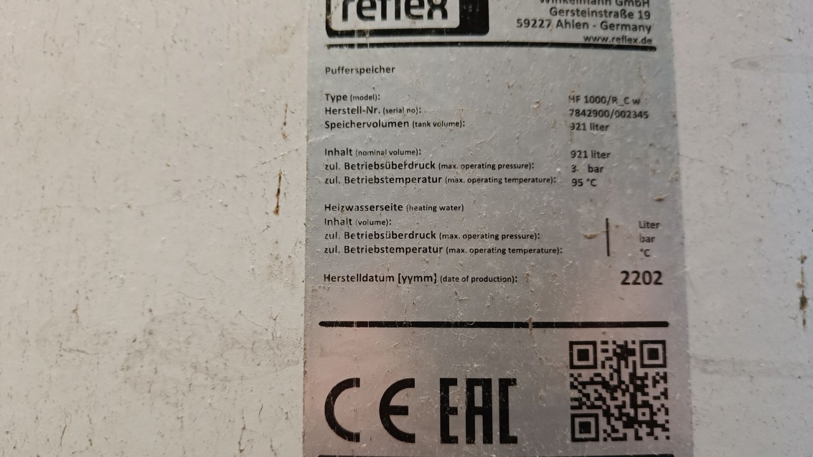 Heizgerät typu Sonstige Akkumuleringstank, Reflex HF 1000/r_c, Gebrauchtmaschine v Egtved (Obrázek 6)