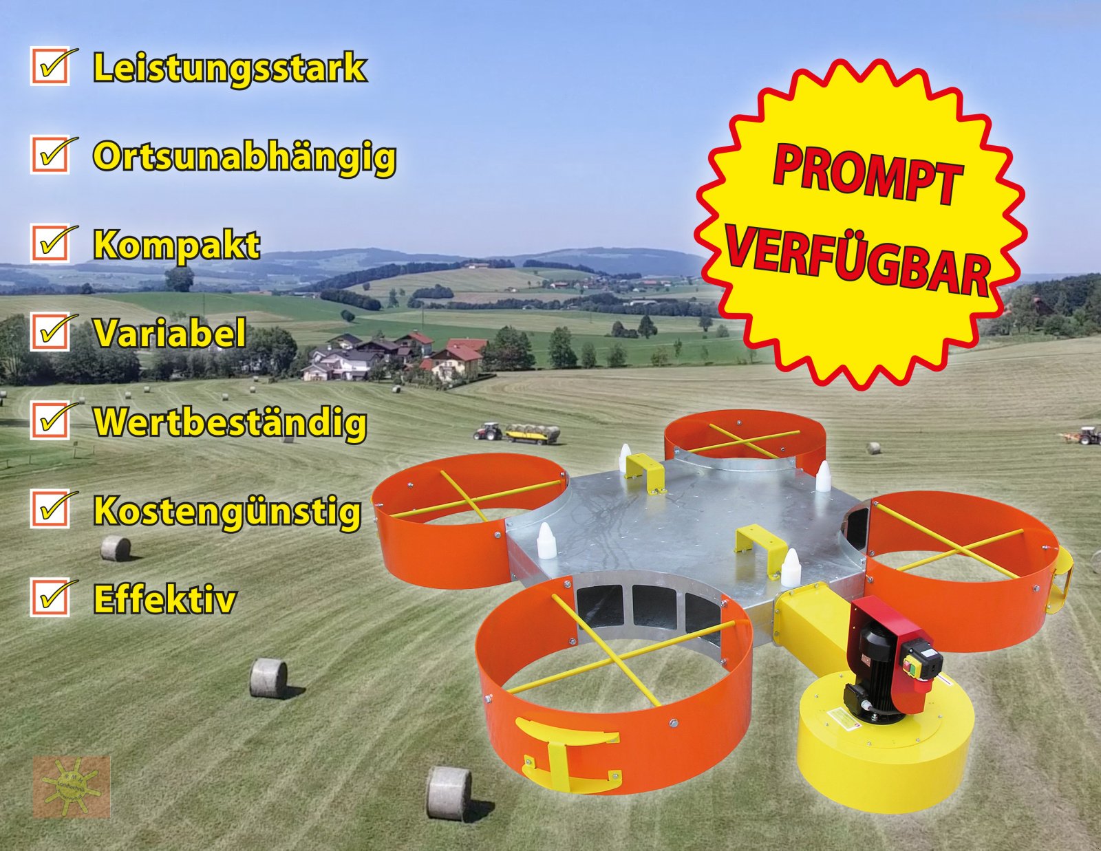 Heutrocknung des Typs RMH Rundballenbelüftung 1710, Neumaschine in Henndorf am Wallersee (Bild 1)