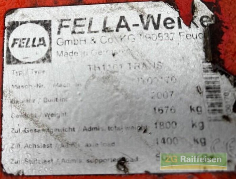 Heuwender vrste Fella TH1101 Trans, Gebrauchtmaschine v Bühl (Slika 11)