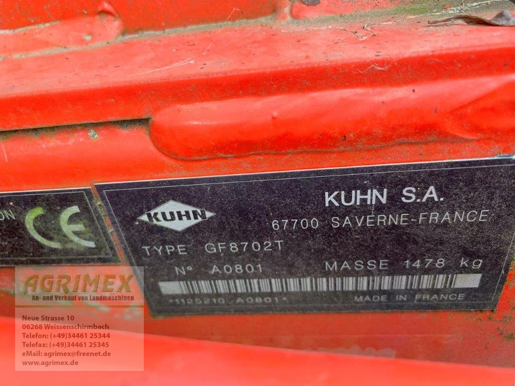 Heuwender типа Kuhn GF 8702 T, Gebrauchtmaschine в Weißenschirmbach (Фотография 4)