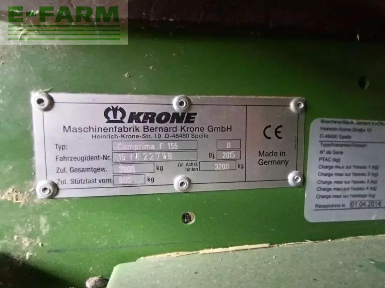 Hochdruckpresse of the type Krone comprima f155, Gebrauchtmaschine in LEVIER (Picture 5)