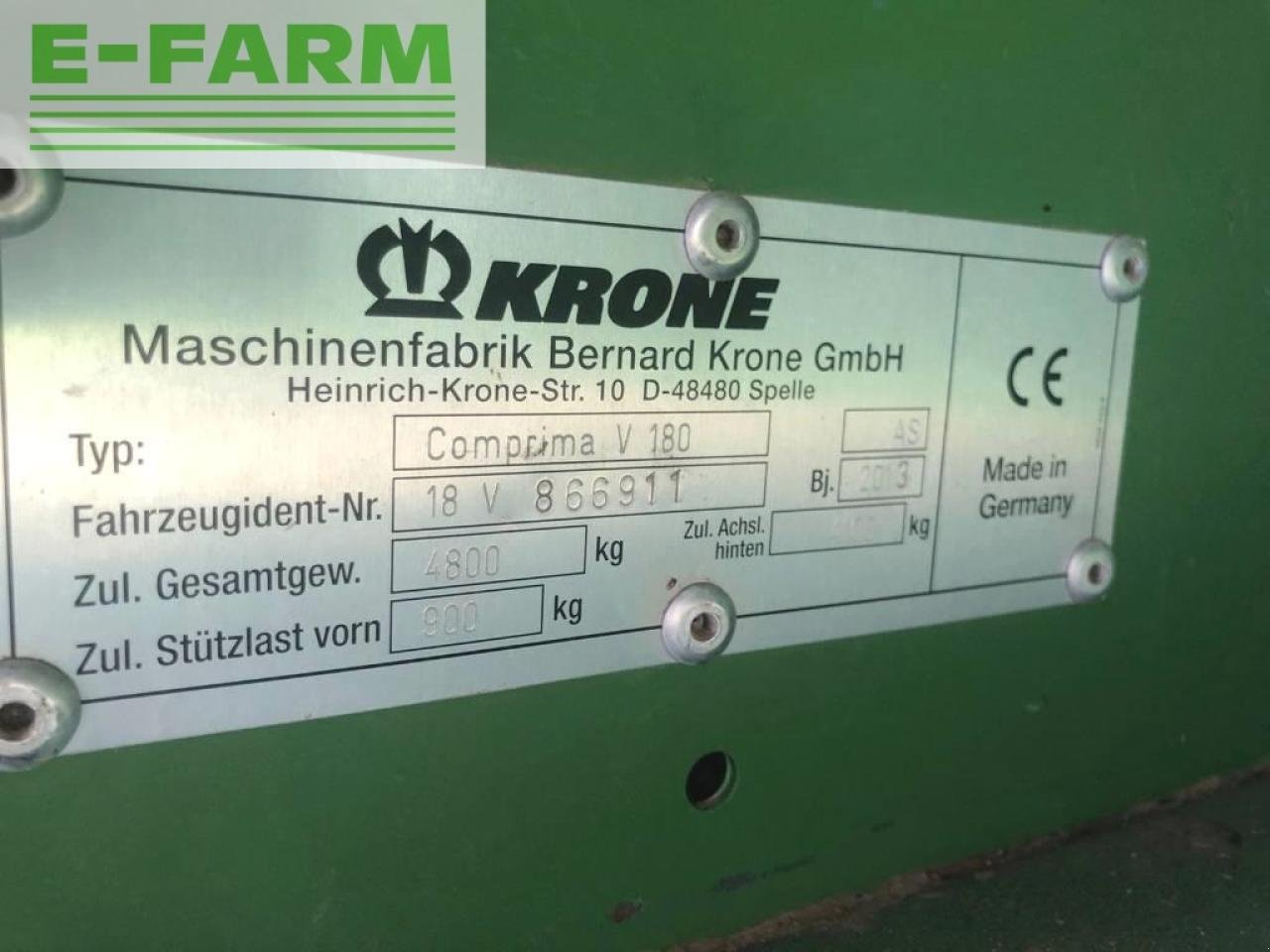 Hochdruckpresse typu Krone comprima v 180 xc, Gebrauchtmaschine w LENO (Zdjęcie 11)