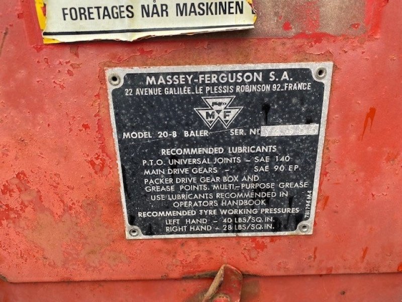 Hochdruckpresse типа Massey Ferguson 20, Gebrauchtmaschine в Helsinge (Фотография 6)