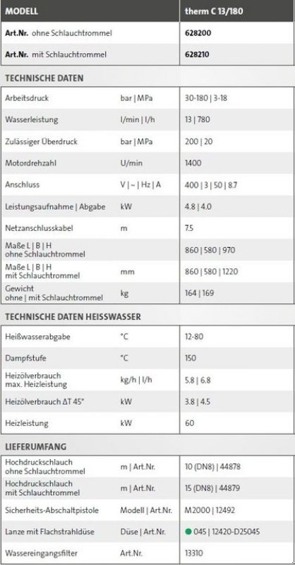 Hochdruckreiniger des Typs Kränzle Heißwasser Hochdruckreiniger therm C 13/180 T, Neumaschine in Neukirchen am Walde  (Bild 8)