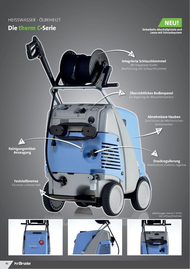 Hochdruckreiniger des Typs Kränzle Heißwasser Hochdruckreiniger therm C 13/180 T, Neumaschine in Neukirchen am Walde  (Bild 6)