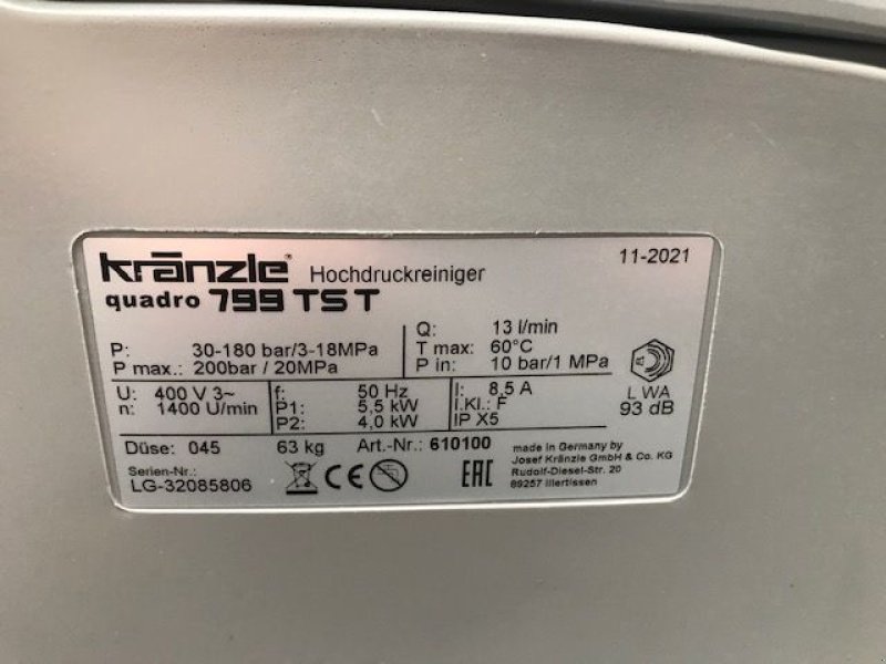 Hochdruckreiniger a típus Sonstige Kränzle Hochdruckreiniger Quadro 799TS T, Neumaschine ekkor: Tamsweg (Kép 11)