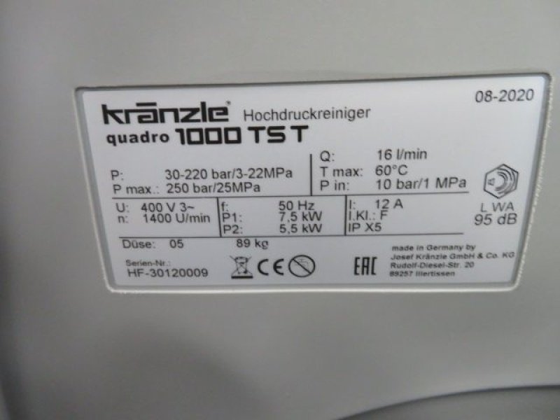 Hochdruckreiniger des Typs Sonstige Kranzle Quadro 1000tst hogedrukr, Gebrauchtmaschine in Joure (Bild 5)
