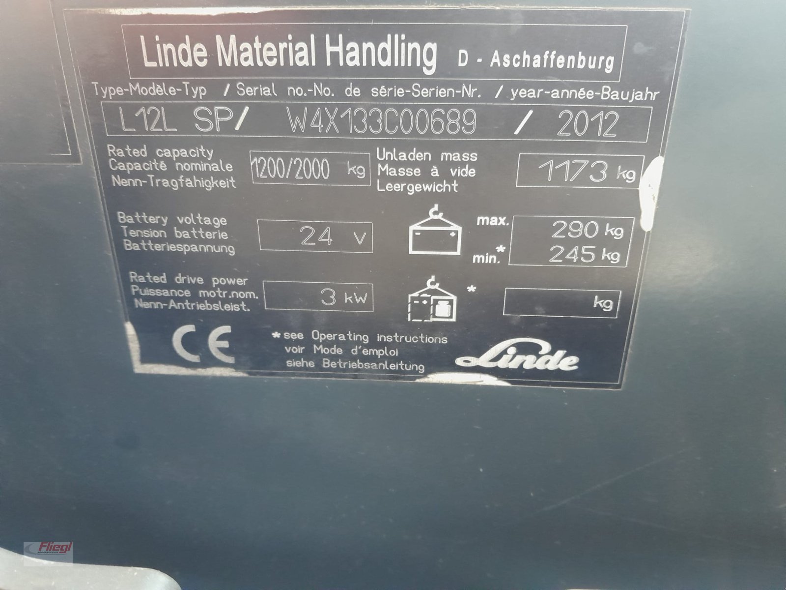 Hochhubwagen Türe ait Linde L12LSP, Gebrauchtmaschine içinde Mühldorf (resim 5)