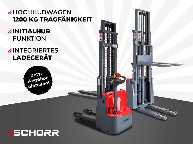 Hochhubwagen типа Schorr Elektro Hochhubwagen DUO 1200KG Tragkraft 3300mm Hubhöhe elektrisch Initialhub Elektrostapler Gabelstapler, Neumaschine в Schüttorf (Фотография 1)