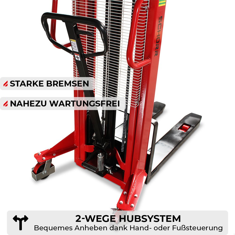 Hochhubwagen des Typs Schorr Hochhubwagen manuell 1600mm 1000kg Hubhöhe Hubwagen hydraulisch, Neumaschine in Schüttorf (Bild 5)