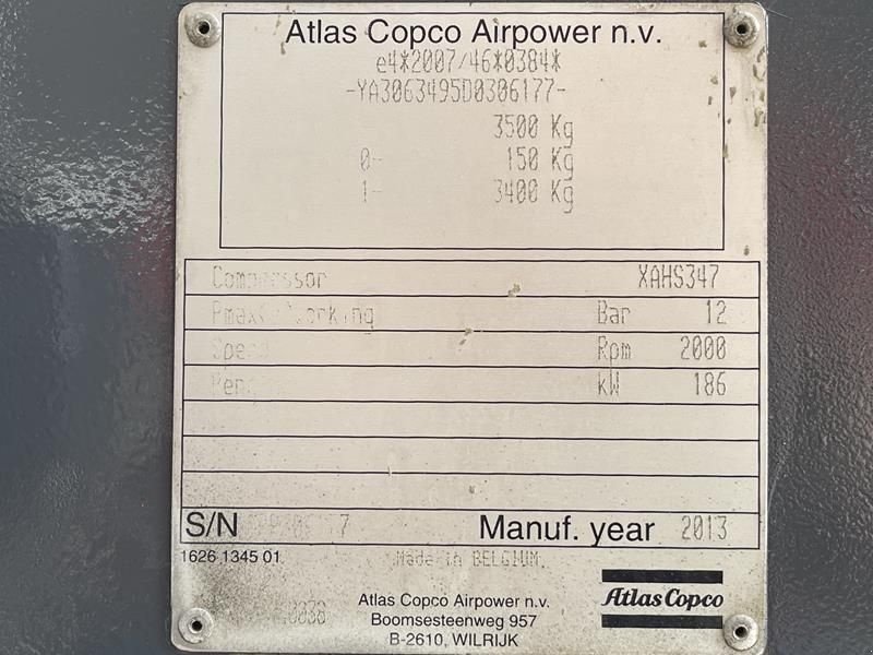 Hof-Kompressor Türe ait Atlas Copco XAHS 347 CD - N, Gebrauchtmaschine içinde Waregem (resim 7)