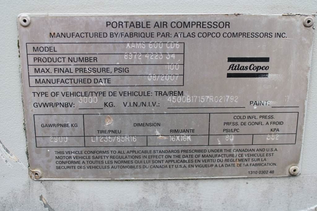 Hof-Kompressor tipa Atlas Copco XAMS 600 CD6, Gebrauchtmaschine u Rucphen (Slika 5)