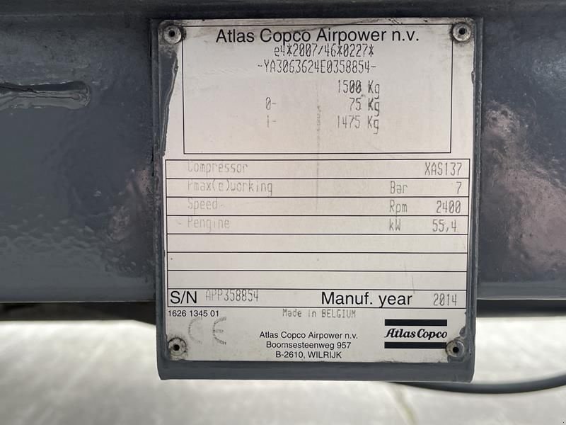 Hof-Kompressor typu Atlas Copco XAS 137 KD - N, Gebrauchtmaschine v Waregem (Obrázek 8)