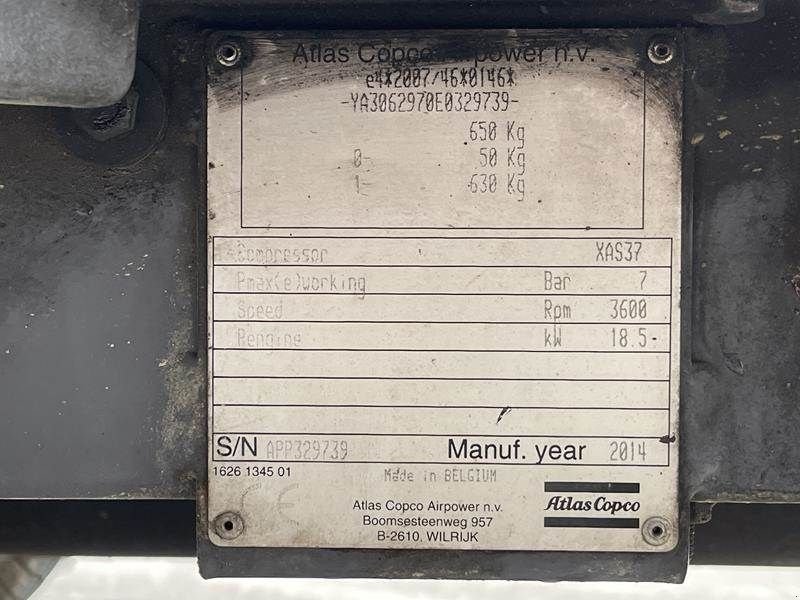Hof-Kompressor typu Atlas Copco XAS 37 KD, Gebrauchtmaschine v Waregem (Obrázek 8)