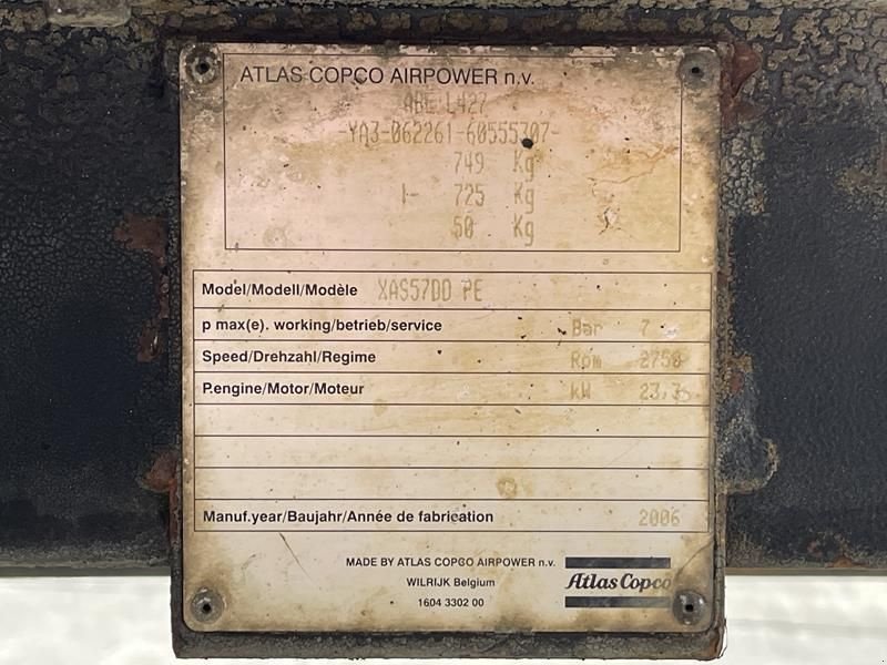 Hof-Kompressor от тип Atlas Copco XAS 57 DD, Gebrauchtmaschine в Waregem (Снимка 5)