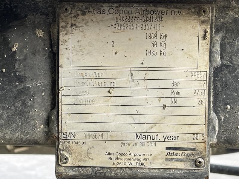Hof-Kompressor del tipo Atlas Copco XAS 97 DD, Gebrauchtmaschine en Waregem (Imagen 7)