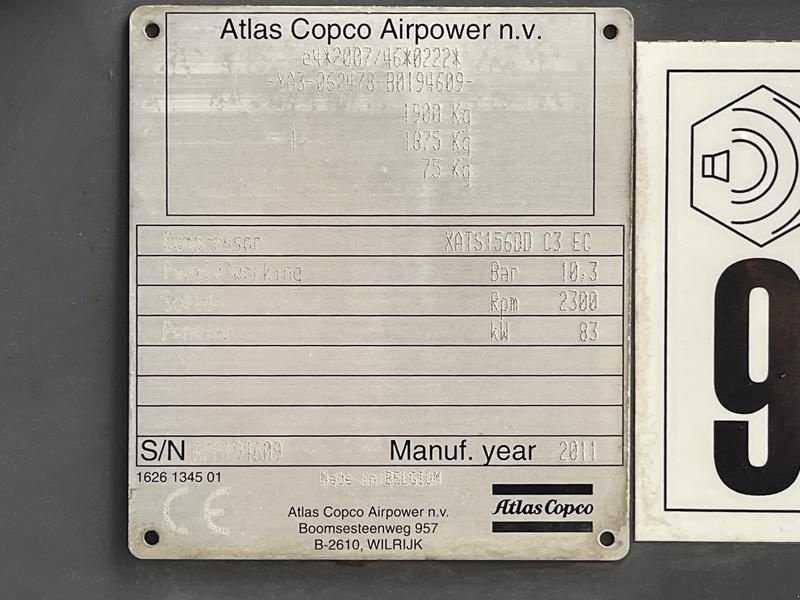Hof-Kompressor a típus Atlas Copco XATS 156 DD - N, Gebrauchtmaschine ekkor: Waregem (Kép 5)