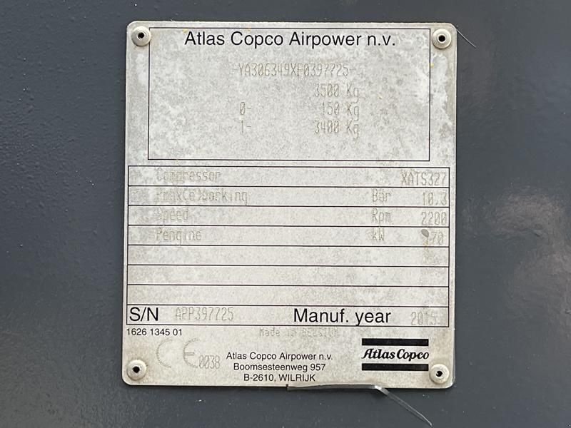 Hof-Kompressor tipa Atlas Copco XATS 327 MD - N, Gebrauchtmaschine u Waregem (Slika 10)