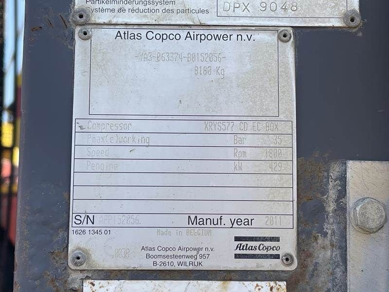 Hof-Kompressor tip Atlas Copco XRYS 577 CD - N, Gebrauchtmaschine in Waregem (Poză 3)