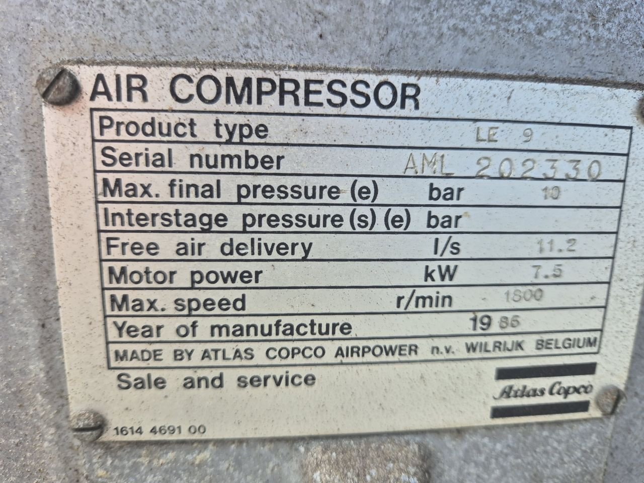 Hof-Kompressor za tip Atlas Copco Zuiger, Gebrauchtmaschine u Weiteveen (Slika 3)