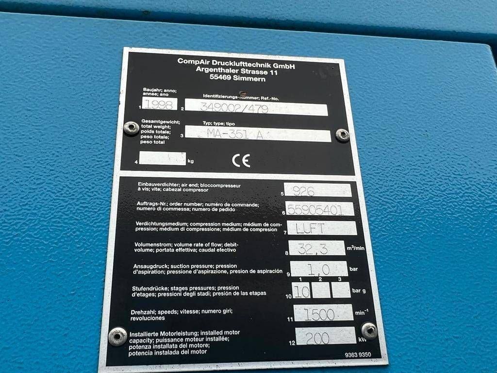 Hof-Kompressor typu Compair MA-351 A, Gebrauchtmaschine v Antwerpen (Obrázek 2)