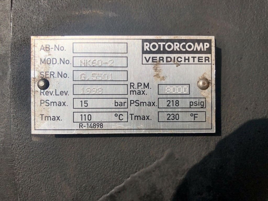 Hof-Kompressor типа Creemers RCN 15-61 15 kW 1660 Liter/min 15 bar schroefcompressor, Gebrauchtmaschine в VEEN (Фотография 8)
